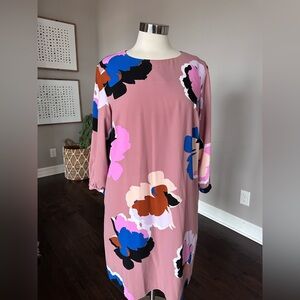 A New Day x Target Abstract Floral Mod MCM Sheath Long Sleeve Dress Mauve Large